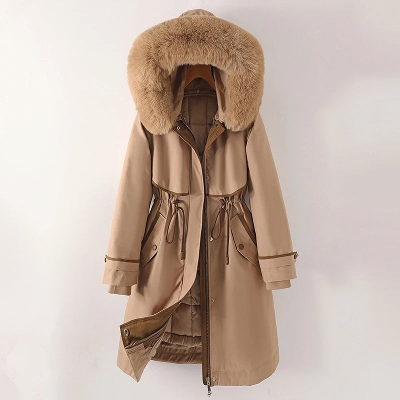 Elara Snow Couture Crystal Parka