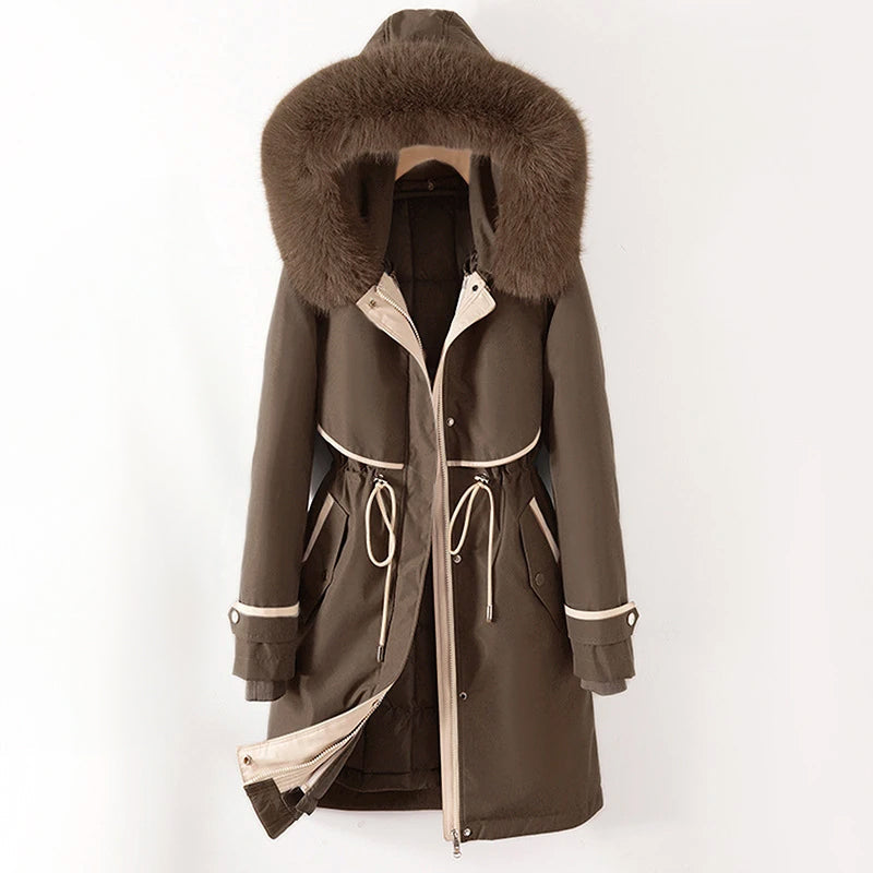 Elara Snow Couture Crystal Parka