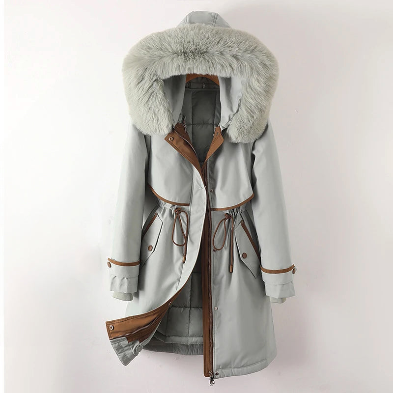 Elara Snow Couture Crystal Parka