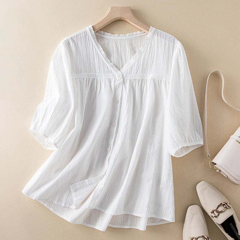 DXT-58643 IVORY LACE BLOUSE