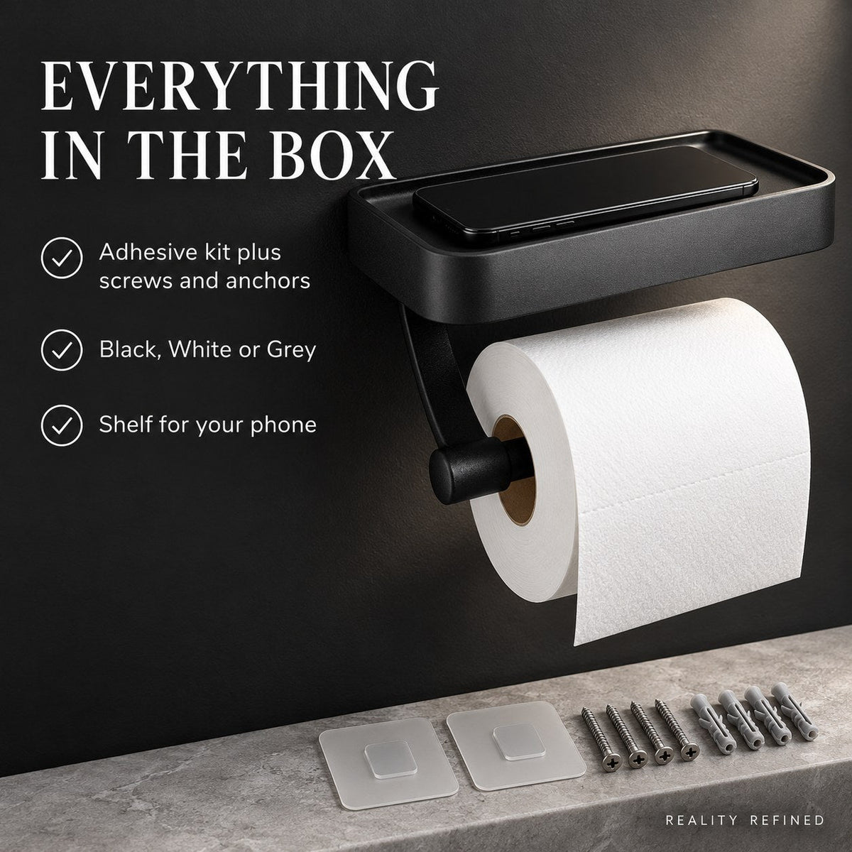 SleekShelf Roll Holder: close