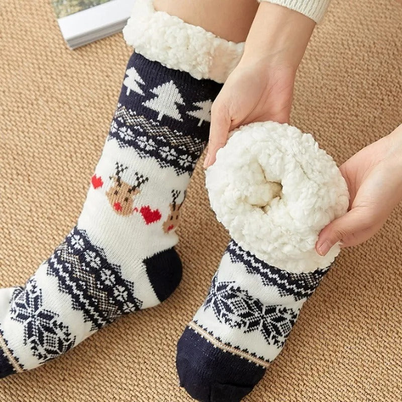Reindeer Retreat Plush Socks
