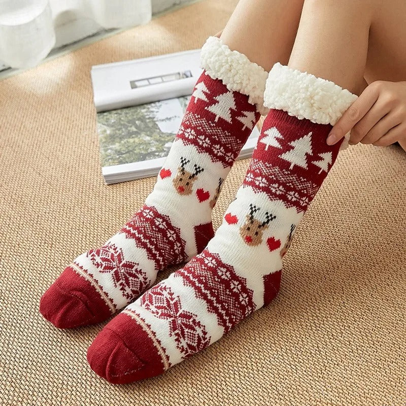 Reindeer Retreat Plush Socks