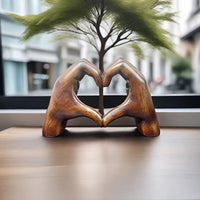 Imitation Wood Grain Love Hand