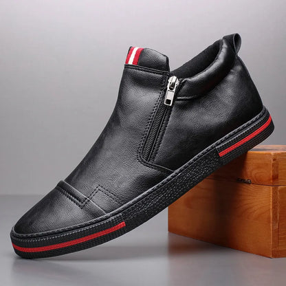 NoirZip Casual Leather Sneaker