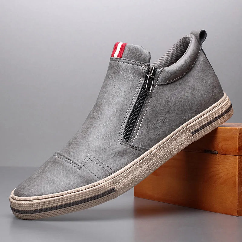 NoirZip Casual Leather Sneaker