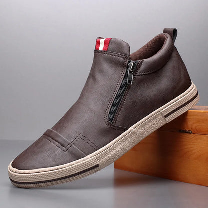 NoirZip Casual Leather Sneaker