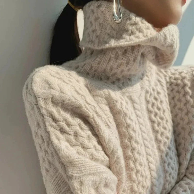 Celine Cable Charm Turtleneck Sweater