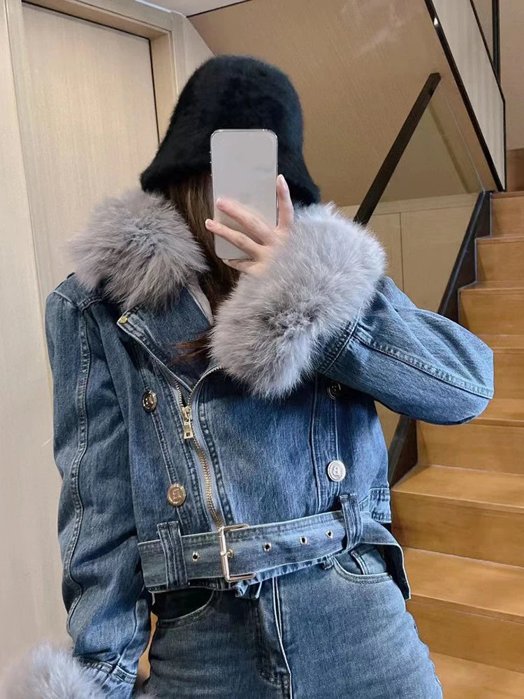 Tundra Chic Denim Jacket by Zoe Laurent