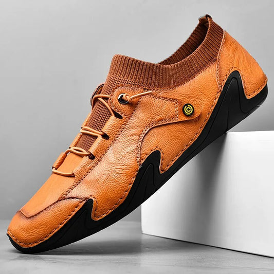 Fabio GeoTrek Leather Slip-on Shoes