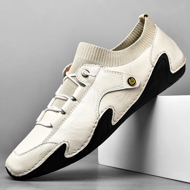 Fabio GeoTrek Leather Slip-on Shoes