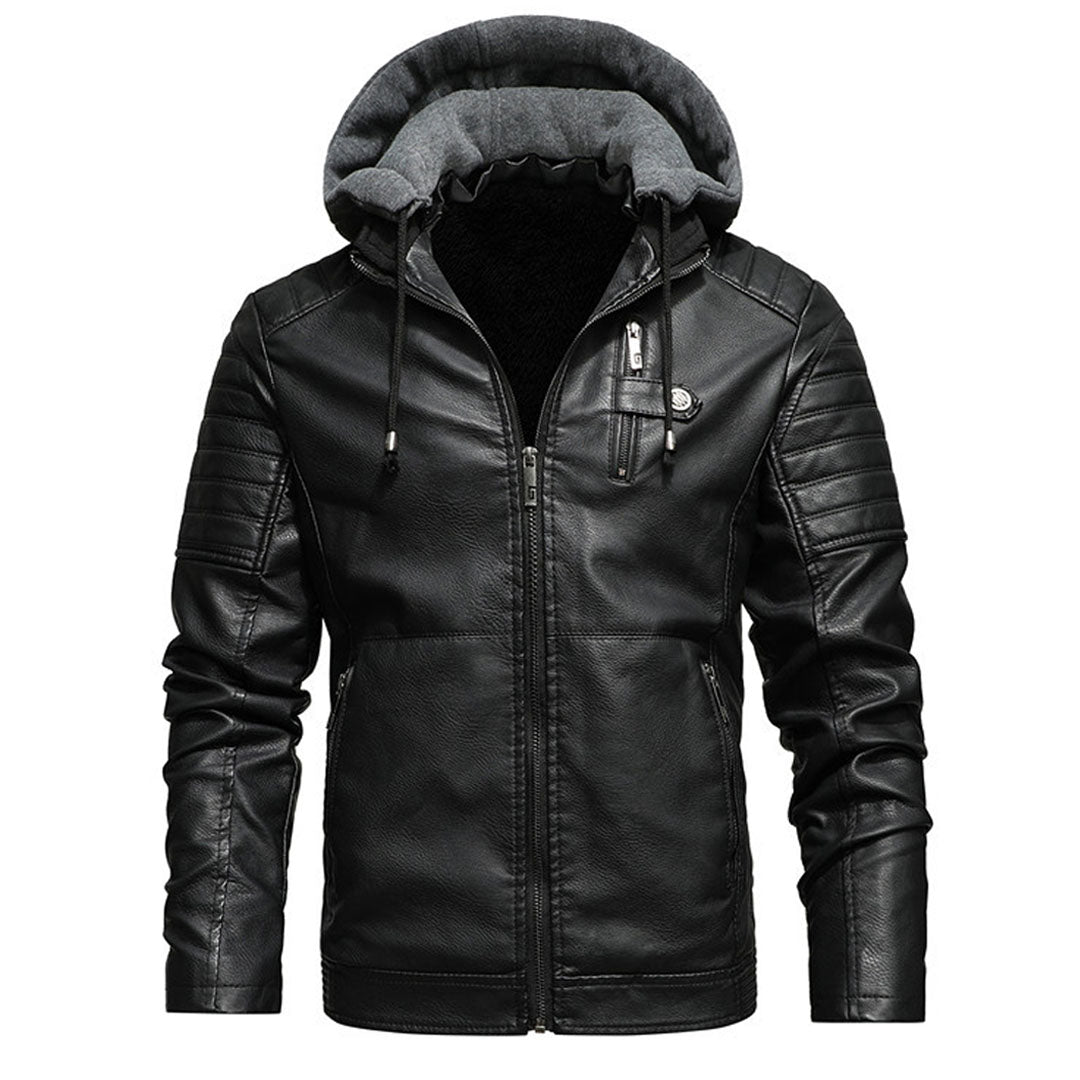Luca Leather Hoodie Jacket