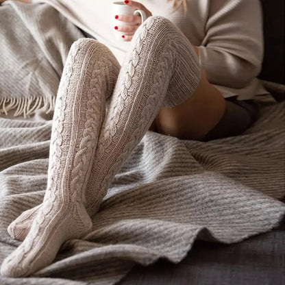 Cozy Cotton Knit Thigh Highs - Reality Refined