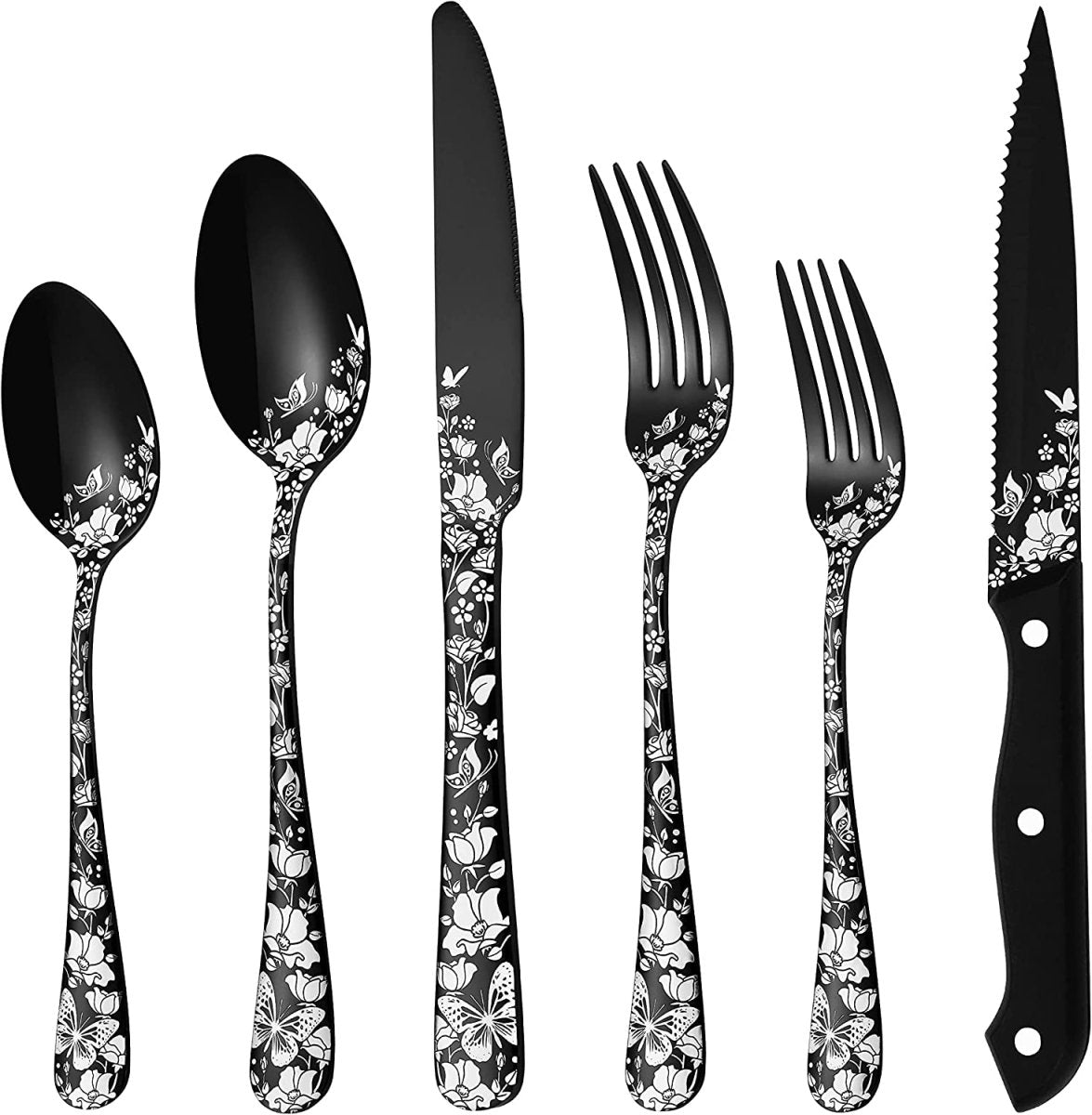 FancyFeast 24 Piece Floral Cutlery Set - Reality Refined